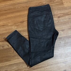 Zara Shiny Black Denim Pants